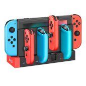 Buy TNP Switch Joycon Charging Dock - 4 Joy-Con Holder with LED Indicator for Nintendo Switch & OLED (Black/Red)