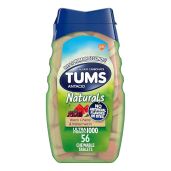 Relieve Heartburn Fast with TUMS Naturals Ultra Strength Antacid Chews - Black Cherry & Watermelon, 56 Count