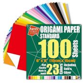 Premium 6-Inch Origami Paper - 23 Colors, 100 Sheets, Easy Fold for Beginners | Taro's Origami Studio