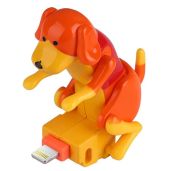 Teursa Funny Dog Charger Cable - 4ft USB Lightning Cable for Phones (Orange) - Perfect Gift for Dog Lovers!