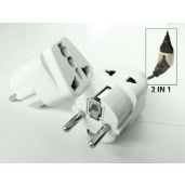 Tmvel TMV-S2IN1 Universal 2-in-1 Schuko Plug Adapter for Europe - CE Certified, RoHS Compliant, 2 Pack