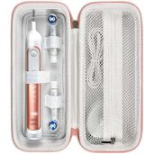 Travel Case for Oral-B & Philips Sonicare Toothbrushes - Gold with Mesh Pocket for Accessories