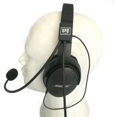 UFQ AV Mike-2 Aviation Headset Microphone for Bose QC25/QC35 & Sony MDR 1000X - Includes Headset Bag & MP3 Input