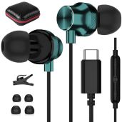 Best USB C Headphones: TITACUTE Wired Earbuds for iPhone 15 Pro Max, Samsung Galaxy & More - Noise Canceling with Mic