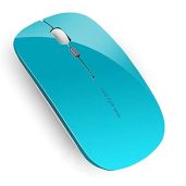 Uciefy Q5 Slim Wireless Mouse: Ultra Thin, Rechargeable, Silent, 2.4G with USB & Type C - Perfect for PC, Laptop, Desktop (Blue)