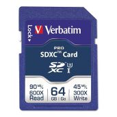 Verbatim 64GB Pro 600X SDXC Memory Card - UHS-I V30 U3 Class 10 for Fast Data Transfer
