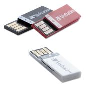 Verbatim 8GB Clip-It USB 2.0 Flash Drive 3-Pack - Water, Dust & Static Resistant - Black, White, Red