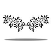 "Vivegate 34" Black Wrought Iron Olive Branch Wall Decor - 2 PCS Scroll Vine Art for Farmhouse Style"