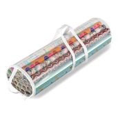 Whitmor Clear Zippered Gift Wrap Organizer - 25 Count Storage Rolls for Easy Wrapping & Organization