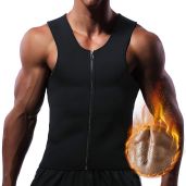 Wiitek Men's Sauna Vest: Best Fat Burn Tank Top for Weight Loss & Fitness - 3XL Body Shaper Corset with Smooth Zipper