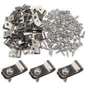 100 Pcs Stainless Steel Wire Fence Clips & Screws for 12-16 Gauge Fencing - Durable Mounting Solution