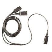 WirelessFinest QD Cable Y Splitter Adapter for Call Center Training - Compatible with Plantronics Headsets