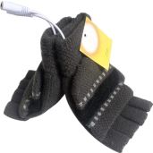 USB Heated Gloves for Men & Women - Winter Warmth, Fingerless & Washable Design in Deep Gray