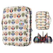 YOUSHARES 220 Slot Colored Pencil Case Organizer - Cartoon Owl Design for Prismacolor & Gel Pens