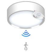 "Yurnero Motion Sensor Ceiling Light - 400LM Battery Operated 7.8" for Closet, Hallway, Garage & More"
