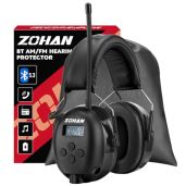 ZOHAN 033 Bluetooth AM/FM Radio Headphones: 2000mAh Battery & 25dB Noise Reduction Earmuffs for Ultimate Safety