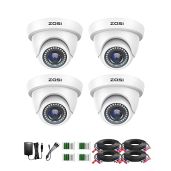 ZOSI 4-Pack 2.0MP HD 1080P Security Cameras Kit with 80ft Night Vision for Indoor/Outdoor Use