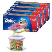 Ziploc Gallon Food Storage Bags - Easy Fill, Stand-Up Design, 120 Count for Convenient Food Storage