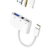 Zoyuzan 3-in-1 USB Adapter: Lightning Connector for Camera, Card Reader & Headphones - Fast Bidirectional File Transfer