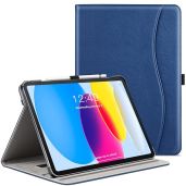 "Ztotop iPad 10th Gen Case 10.9" - Premium PU Leather Folio with Auto Wake/Sleep & Multi-Angle Stand - Blue"
