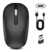 Ergonomic 2-in-1 Bluetooth Wireless Mouse - Silent, Rechargeable, Dual Device for Office & Home Use