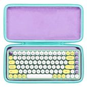 co2CREA Hard Case for Logitech POP Keys - Purple & Daydream Mint Zipper | Durable Protection