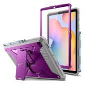Fintie Shockproof Case for Samsung Galaxy Tab S6 Lite 10.4 Inch – Rugged Unibody Hybrid Bumper Kickstand Cover with Screen Protector – Purple