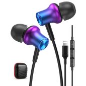 iMangoo Magnetic HiFi Stereo Bass Earbuds for iPhone 14/13/12/11 - MFi Lightning Earphones with Mic & Volume Control