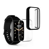 kwmobile Xiaomi Mi Band 7 Pro Case - 2X TPU Silicone Fitness Tracker Cover in Black/Transparent