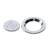 KWMobile Start Stop Button Decal for Land Rover & Jaguar - Silver Aluminium Sticker