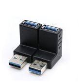 RGZHUIFZ 2-Pack USB 3.0 90 Degree Male to Female Adapter - Vertical & Right Angle Extension Connector
