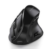 Seenda Ergonomic Wireless Vertical Mouse - Rechargeable Optical Mice for Mac & Windows (Bluetooth 5.0/3.0 & USB) - Black